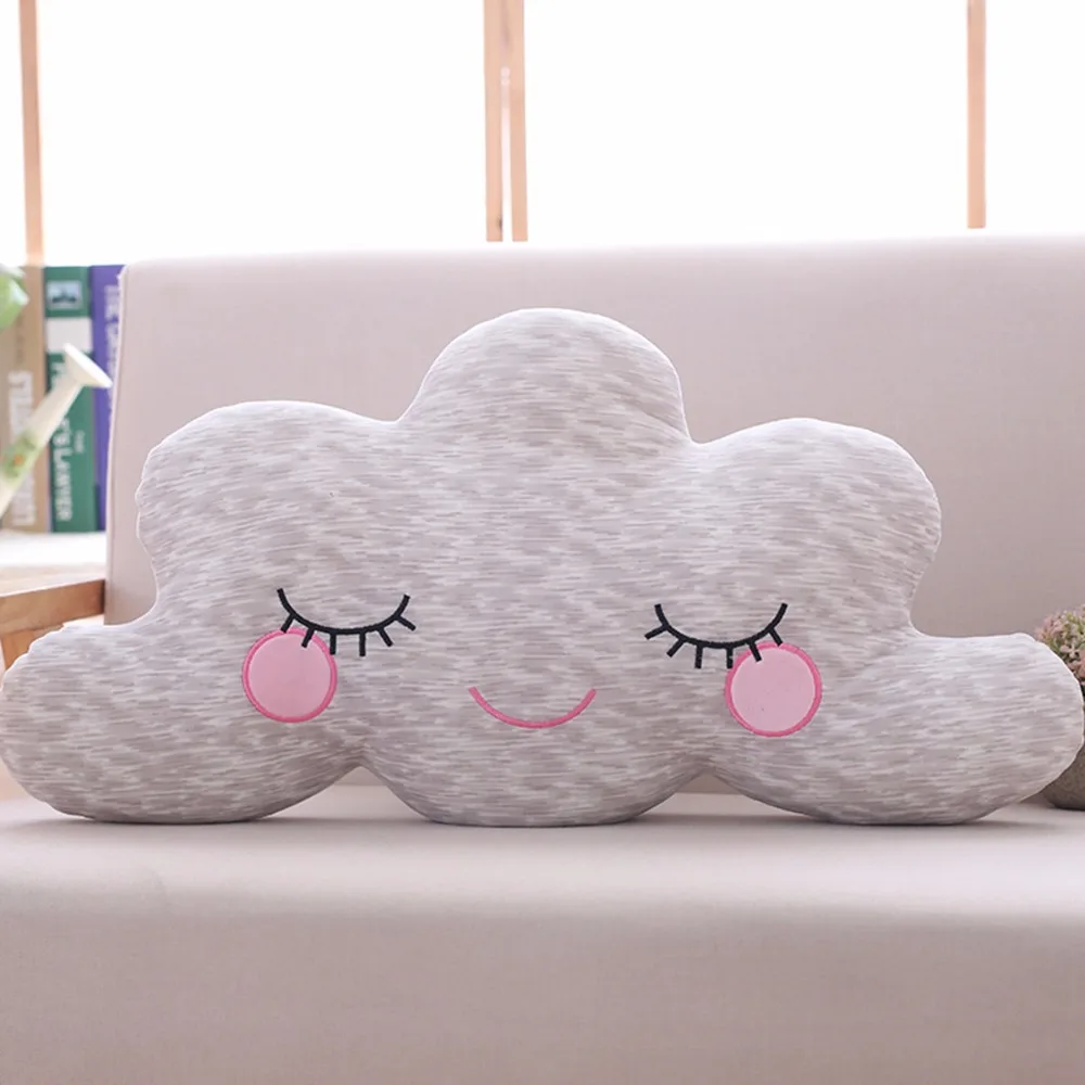 Новинка, 65*35 см, милая Подушка серии Sky, Kawaii Cloud, плюшевые игрушки, мягкая подушка, хороший диван, рождественский подарок, игрушки для детей - Цвет: Серый