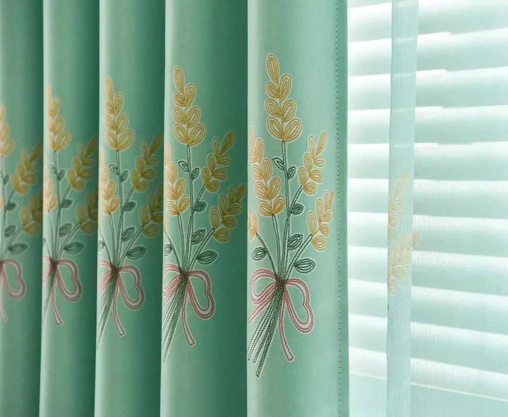 Затемненные шторы, пасторальный стиль, Лаванда печать, для гостиной, спальни, на окно, тюль, свежий стиль, украшение для дома, 3 цвета, драпировка - Цвет: Color No.3 Curtain