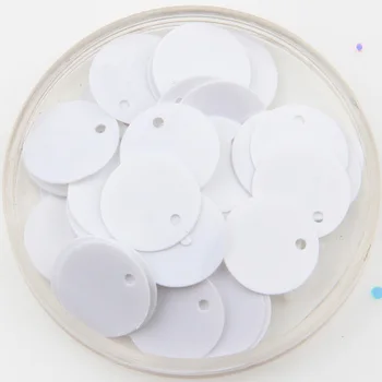 

50g 8mm White Flat Round Sequins For Craft PVC DIY Garment Sewing Wedding Accessories With 1 Side Hole Confetti