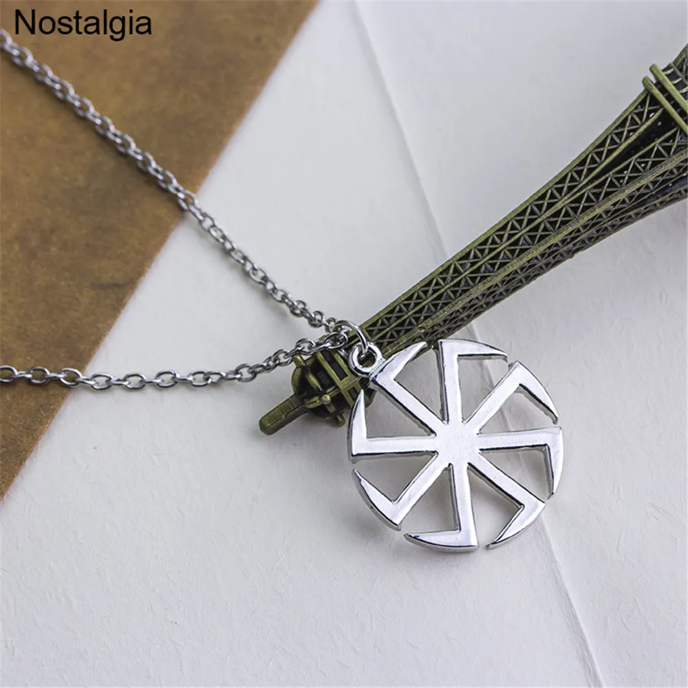 Nostalgia Slavic Kolovrat Pendant Wheel Amulet Pagan Wicca Jewelry Necklace Russian Talisman 4