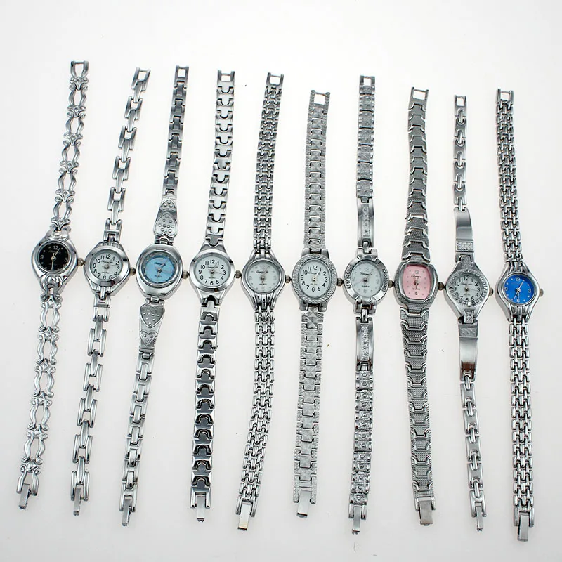 

10pcs/Lot. Wholesale Price Bulk Mixed Cute Silver Lady Women Watch Quartz Wristwatches Gift Hot Sale JB2T