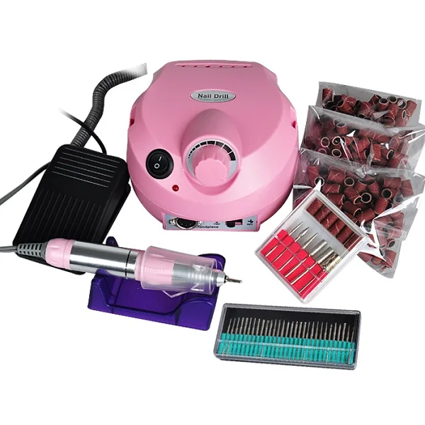 Professional Nail Polisher Tools Nail Art File Bits Manicure Kit 30000 RPM Pink Electric Nail