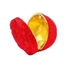 Изготовленный На Заказ розового цвета красный вечерние сумки цветок Форма Роскошная обувь с украшением в виде кристаллов со стразами идеально сочетаются с нарядным банкетные сумки женские сумки-клатчи сумка-конверт A35