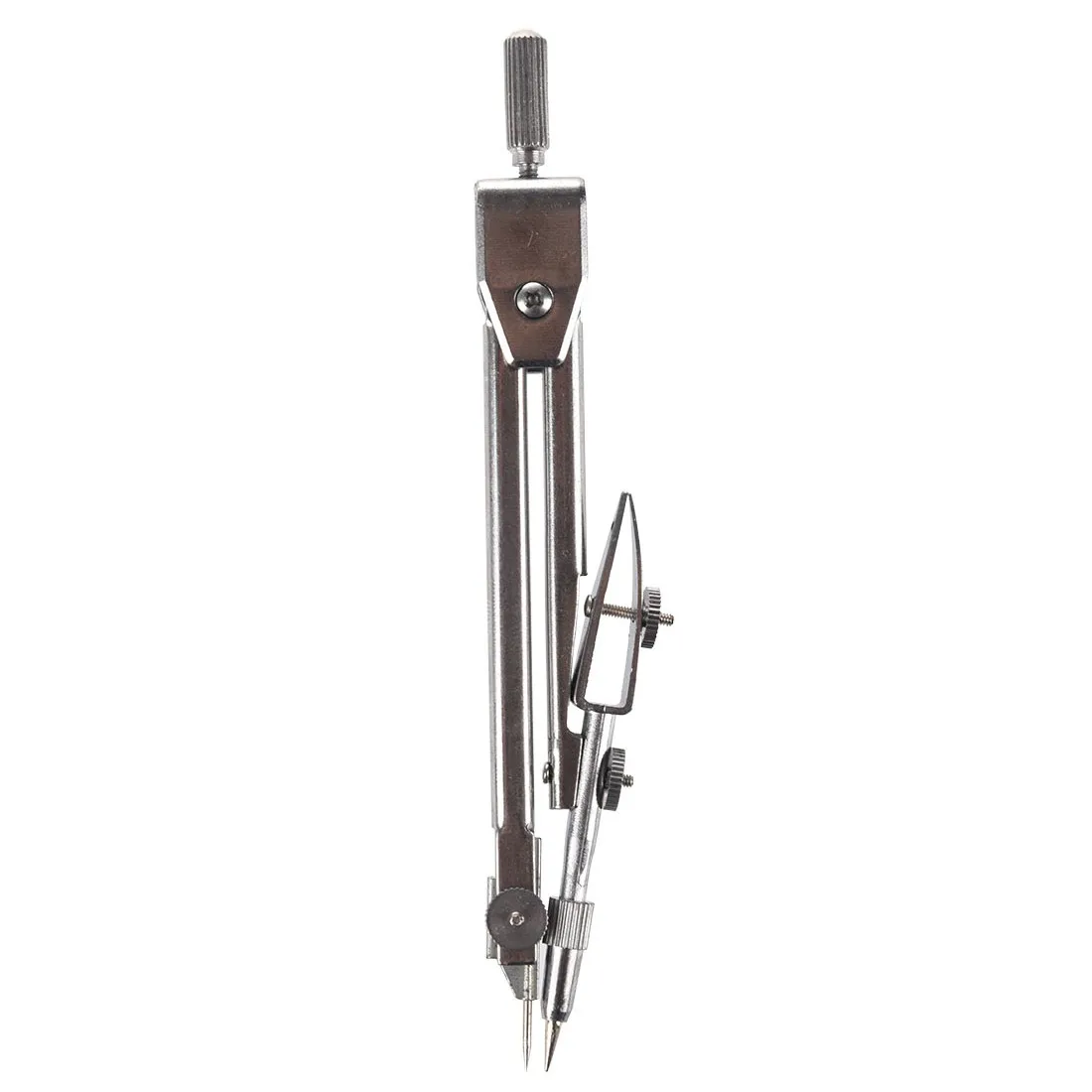 

NEW School Stationery Drawing Tool Silver Tone Metal Drafting Compasses Set