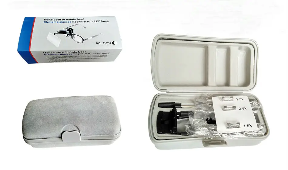 Eyeglasses Style Magnifier with LED Light Clip