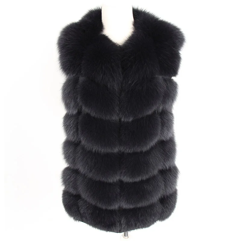 Maomaokong, Женское пальто из натурального меха лисы, зимняя женская куртка, пальто, жилет для девочек, Кожаная Мода - Цвет: short Vest-11