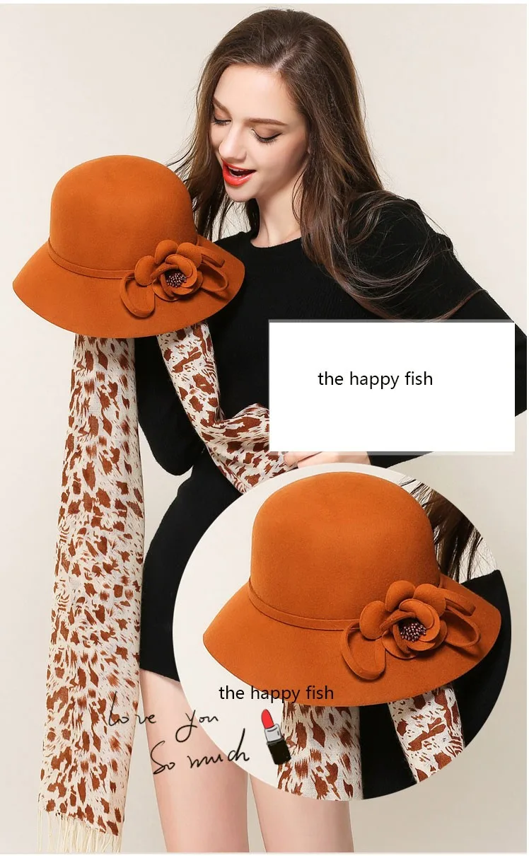 Charming Fedoras ! Women Fedora Hat for Woman Fedora Hats Wide Brim Fedora hat Women Wool  Fedoras Flora (16)