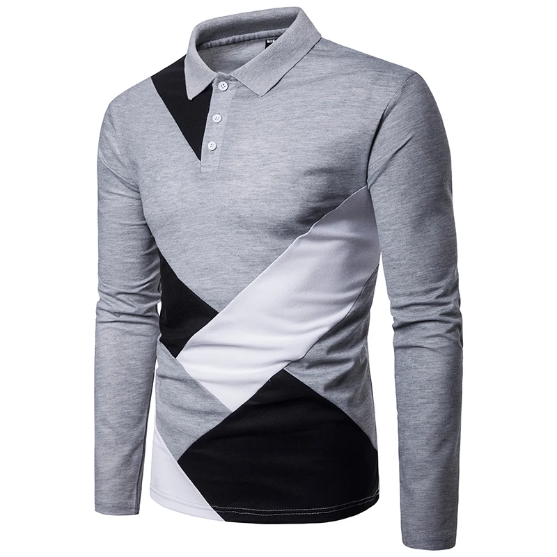 Мужская рубашка поло с перекрестной каймой Camisa Masculina рубашка из хлопка с длинными рукавами брендовая летняя спортивная рубашка с неровной строчкой