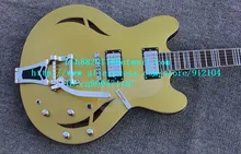 free shipping new 6 strings hollow electric guitar in yellow for jazz music made in China LL10