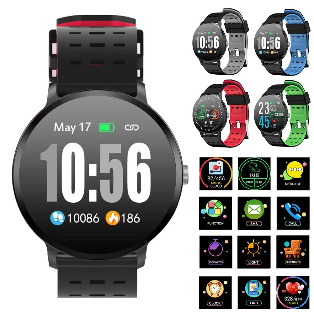 

Sports Smart Watch Fitness Tracker Two-color Strap Heart Rate Blood Pressure Monitoring Health Information Reminder Wristband