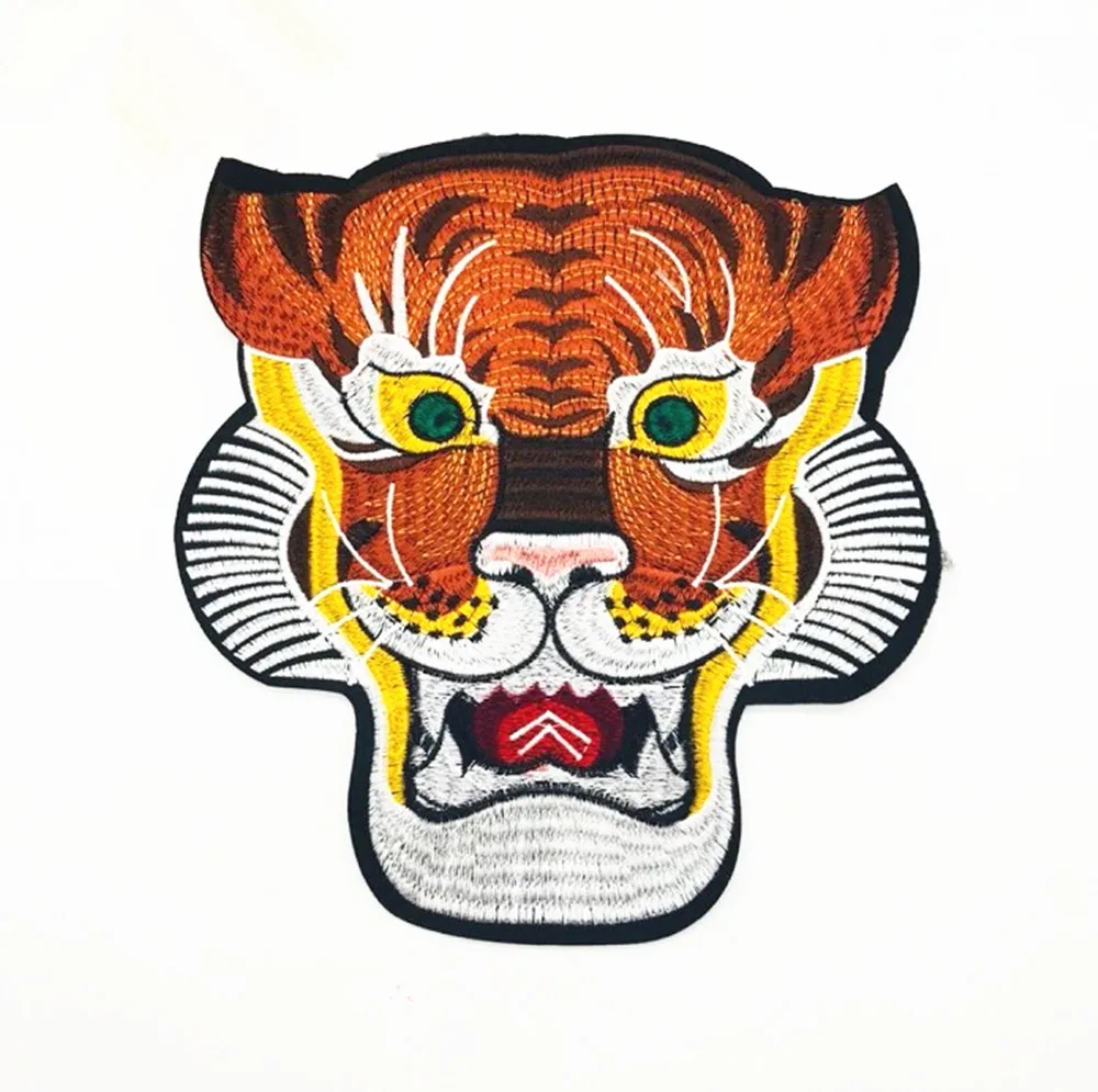 

10 шт., вышивка головой льва тигра, шитье, ремонт, ткань, патчи, украшения одежды, Швейные аксессуары, TH798