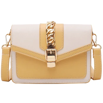 

Contrast color Leather Crossbody Bags For Women 2019 Travel Handbag Fashion Simple Shoulder Messenger Bag Ladies Cross Body Bag