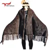 Elegant Real Knitted Mink Fur Shawl Scarf Womens Casual Poncho Knitted Mink Fur Black Scarves Scarf, Hat Glove Sets S#2 ► Photo 1/6