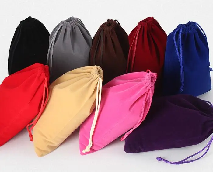20pcs/lot Big Velvet Bags 25*35cm Large Capacity Home Storage Drawstring Pouches Christmas Gift Packaging Bag Customize Logo