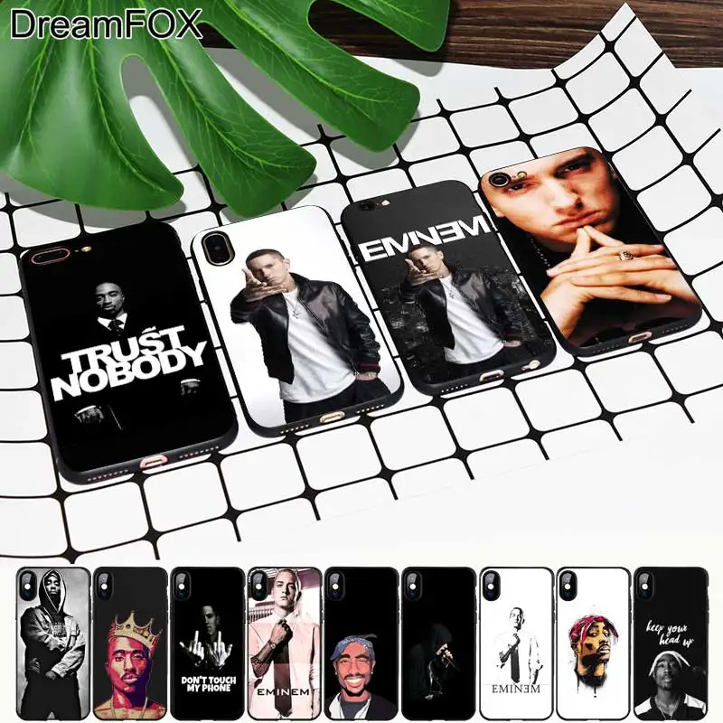 Goede DREAMFOX M362 2pac Eminem Zachte TPU Silicone Case Cover Voor Apple iPhone XR XS Max X 8 7 6 6 s Plus 5 5 s 5g SE