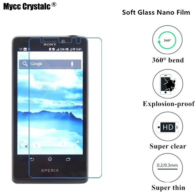 

Super thin clear Nano Explosion-proof Soft Glass Protective Film For Sony Xperia T LT30p Film Screen Protector