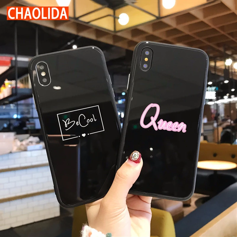 Fille CHAOLIDA Grosir Pecinta Kualitas Tinggi TPU Handphone untuk Iphone X Gliter Hitam Lembut Aksesoris Ponsel Celular Murah