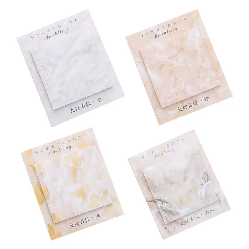 

Creative Marble Grain Self Adhesive Memo Pad Sticky Notes Bookmark Reminding Plan Schedule School Office Stationery Supplies