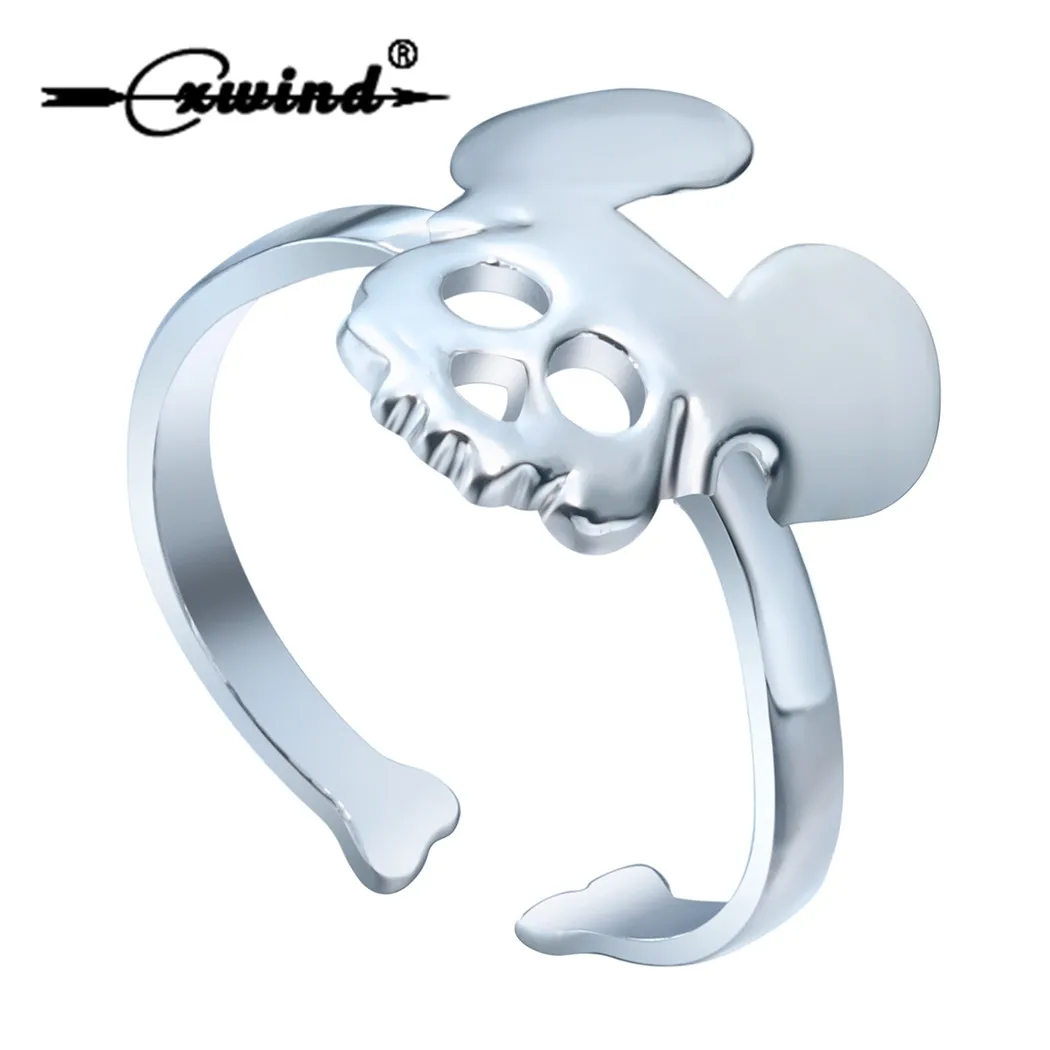 

Cxwind Fashion Skull Rings For Women Girl Kid Love Mickey Shape Finger Punk Ring Party Valentine's Gifts Wholesale Jewelry