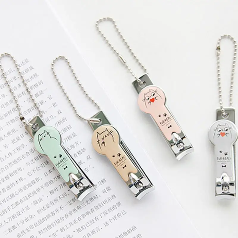

Korean Style Stainless Steel Curved Nail Clippers Cute Cartoon Meow Cat Cactus Pedicure Manicure Trimmer Portable Scissor