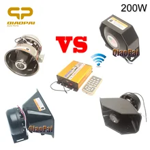 Loud Car Horn 12V Wireless Police Siren Amplifier Megaphone Alarm 200W Sound Auto Speaker 200W PA System Electronic Claxon HornS police siren 200w 12v car siren horn cjb 9 tones car siren host only without speaker cjb 200w 9 electronic buzzer car styling