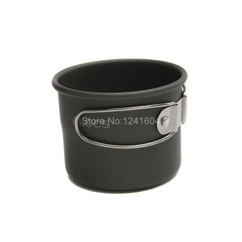 

ALOCS 2pcs 150ml Portable Aluminum Oxide Cup Foldable Handles Drinkware for Outdoor Camping Cooking Cups Bottle TW-402