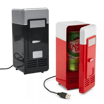 

desktop Mini fridge freezer DC USB heater cooler Refrigerator USB Fridge Cooler Gadget Beverage Drink Cans Cooler & Warmer