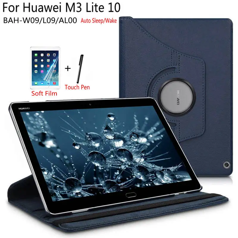 Премиум вращающийся PU кожаный умный чехол для Huawei MediaPad M3 Lite 10 BAH W09/L09/AL00 1