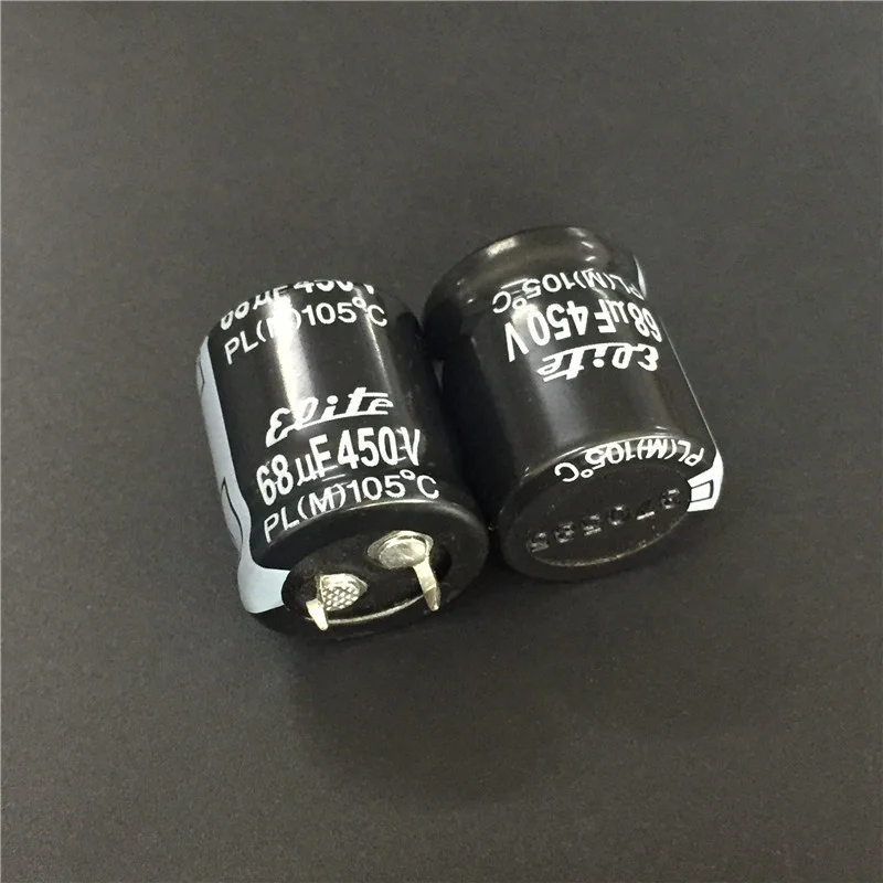 2шт 68 мкФ 450V Elite PL серии 22x25 мм 450V68uF оснастки PSU алюминиевый электролитический