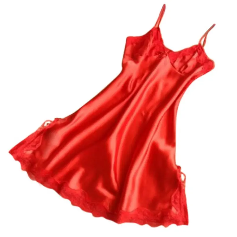 Модное женское ночное белье, сексуальные мини ночные рубашки с глубоким v-образным вырезом, юбки, уютное шелковое кружевное Ночное платье