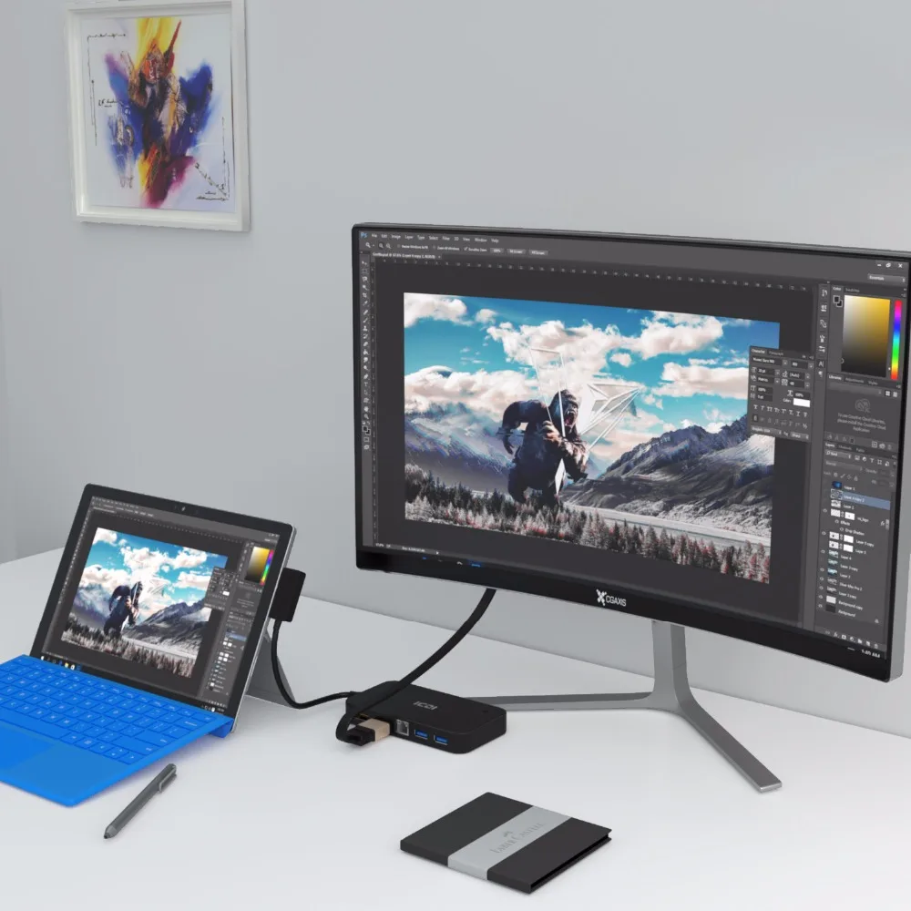 Surface Dock Hub with HD DP Ethernet Lan port USB 2.0/3.0 Port Docking Station for Microsoft Surface Pro  5 6
