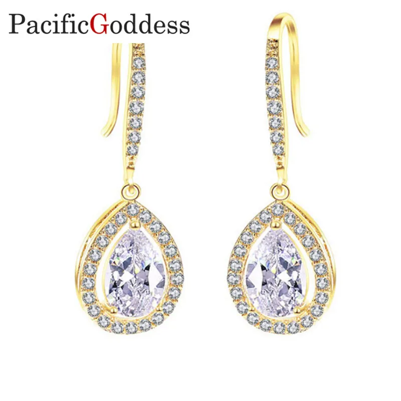 

Pacificgoddess Luxury elegant Women big earrings geometric accessories 2018 earrings hang fashion jewelry trend