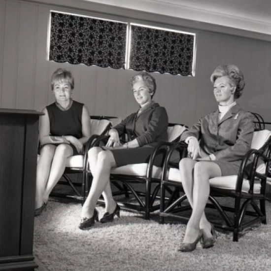 Three mature friends watching tv Poster Print (24 x 36)