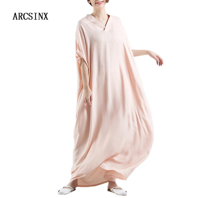 

ARCSINX Boho Dress Women Pink Dress Women Plus Size 6XL 5XL 4XL 3XL Large Size Dreeses For Women Cotton Sundress Female Summer