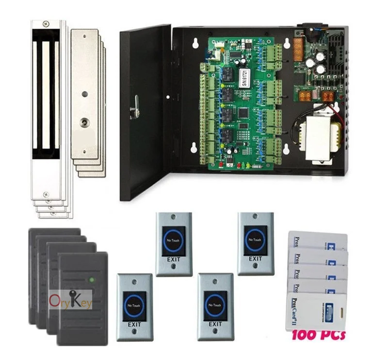 FULL 4 Door Access Control Systems+4 PCs 600 pounds maglock+ 6005B Card
