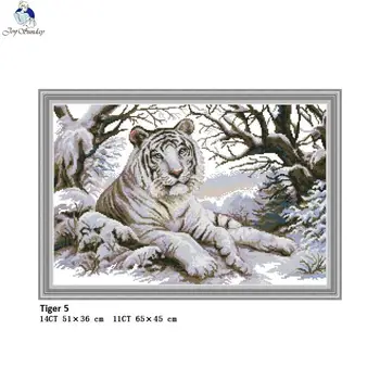 

Tiger Paintings Aida Canvas 11CT 14CT Embroidery Needlework Cross stitch kits DIY Handmade Beginner Crafts Factory Wholesale