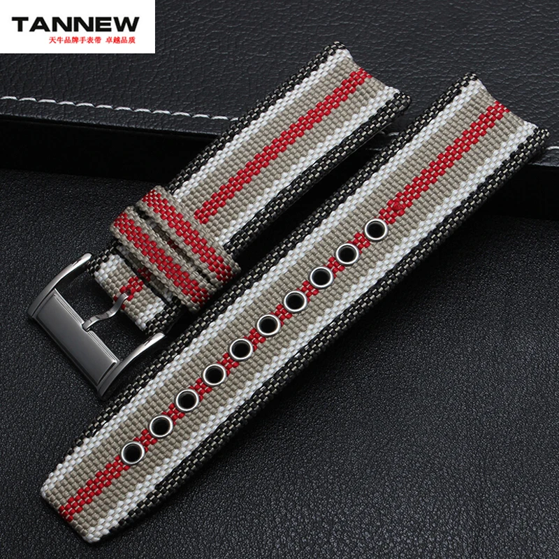 

22 mm nylon wristwatch stripe leisure strap for BU7600 BU7601 BU7602