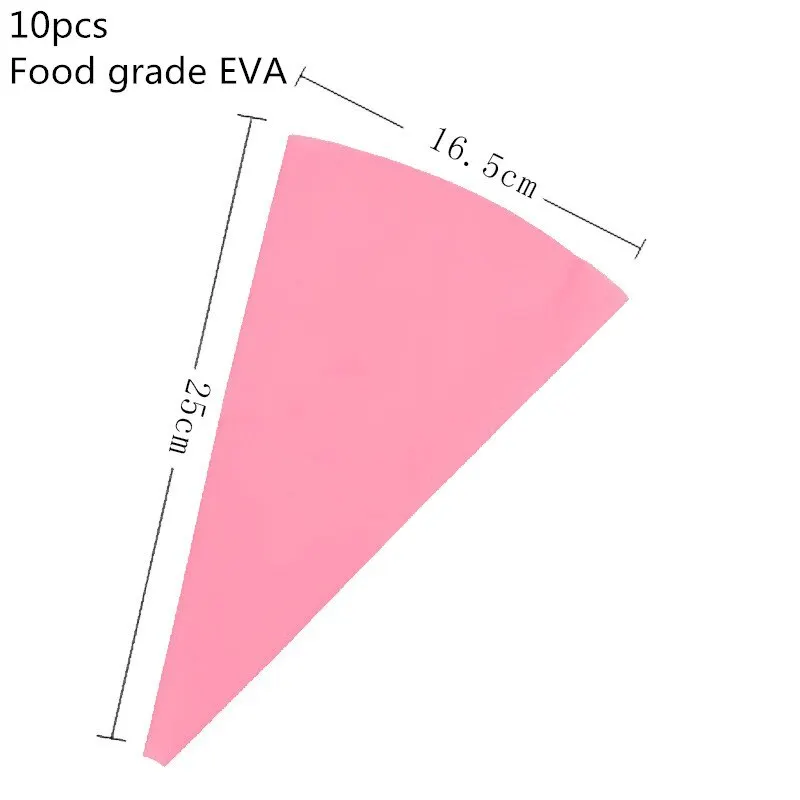 10/100/200/300 шт одноразовый мешок для теста глазировки насадка для пирожных Декор кекса Fondant(сахарная) крем торт Кондитерская насадка для выпечки Инструменты - Цвет: 10pcs pink