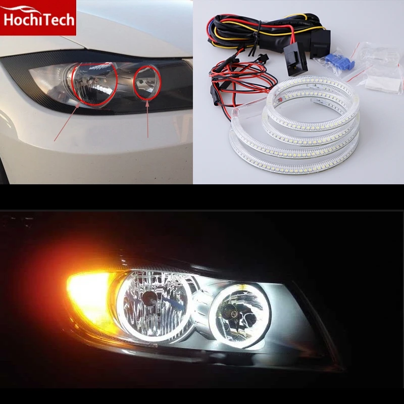 HochiTech SMD белый светодиодный глаза ангела 2000LM 12 В halo Кольцо Комплект Дневной