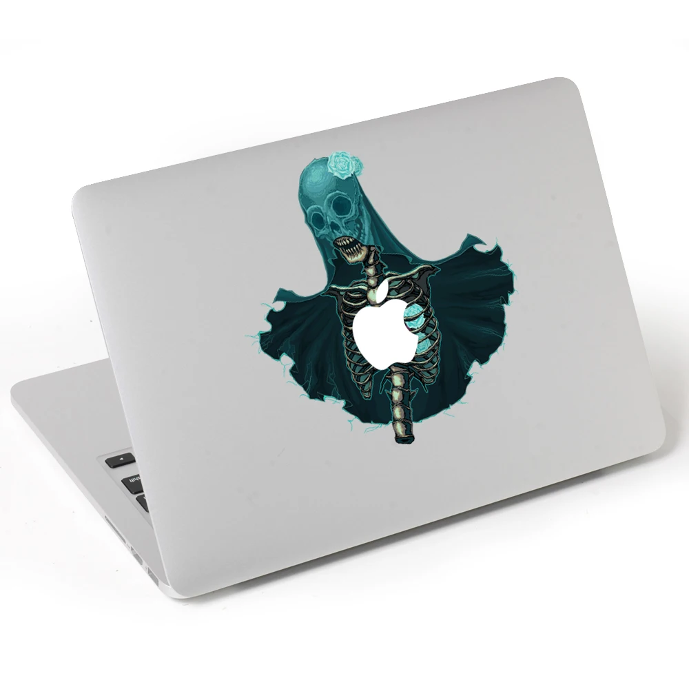 Halloween Skeleton Death's Flowers Laptop Decoration Sticker  For Macbook Notebook (1)