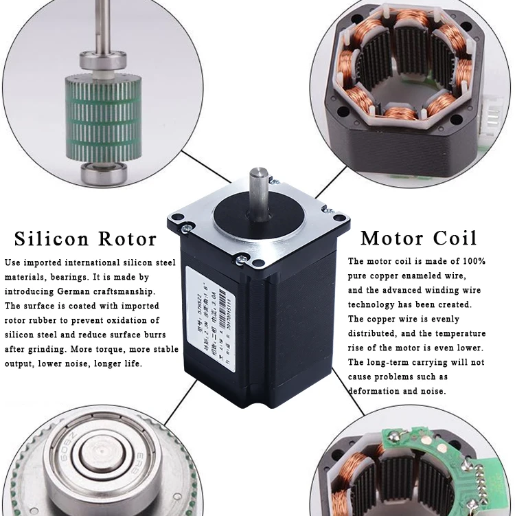 Nema23 шаговый двигатель 2 фазный вал 8 мм 1,8 дегре 4 провода 76 мм 4 канала