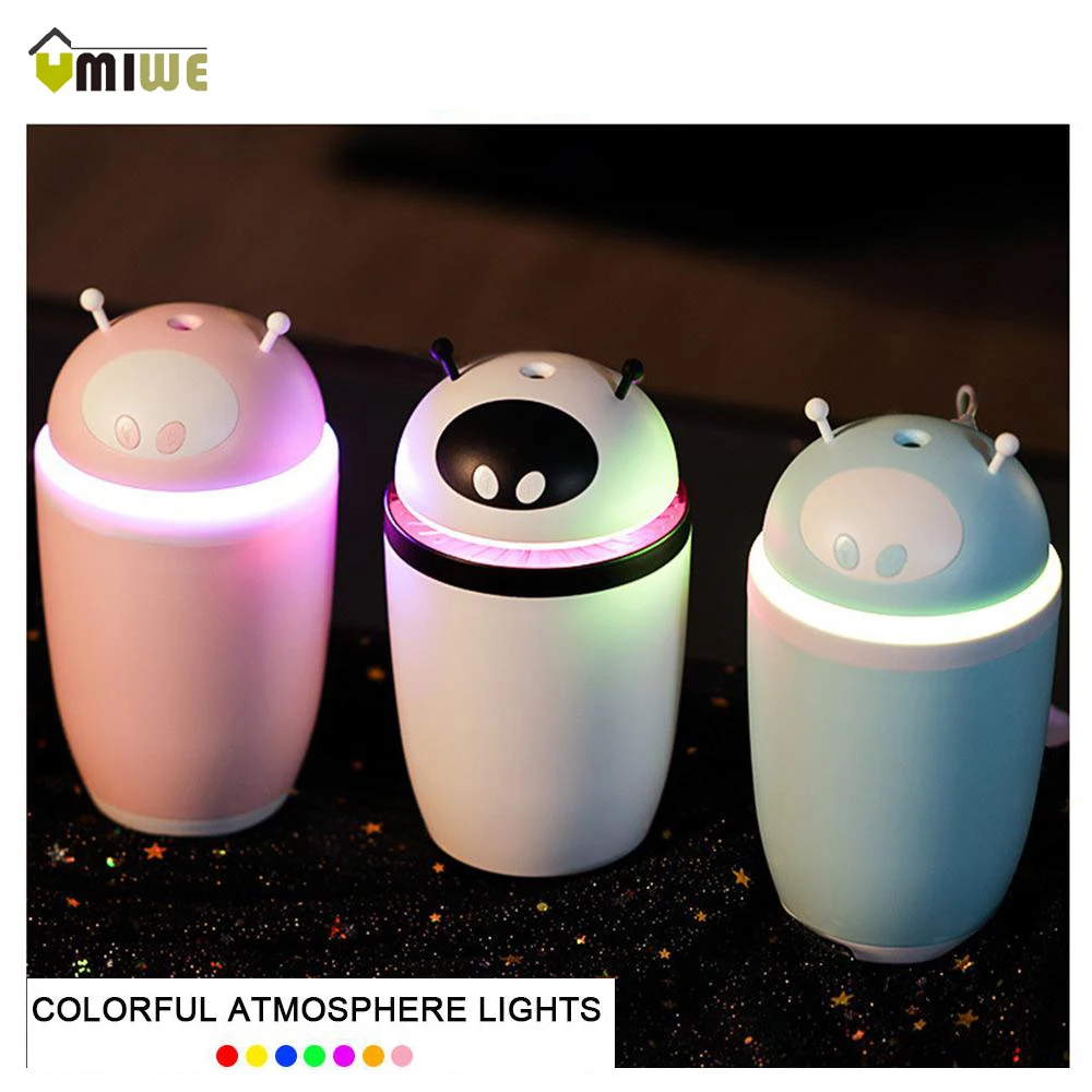 

500ML Ultrasonic Air Humidifier Alien Romantic Soft Light USB Essential Oil Diffuser Car Purifier Aroma Anion Mist Maker