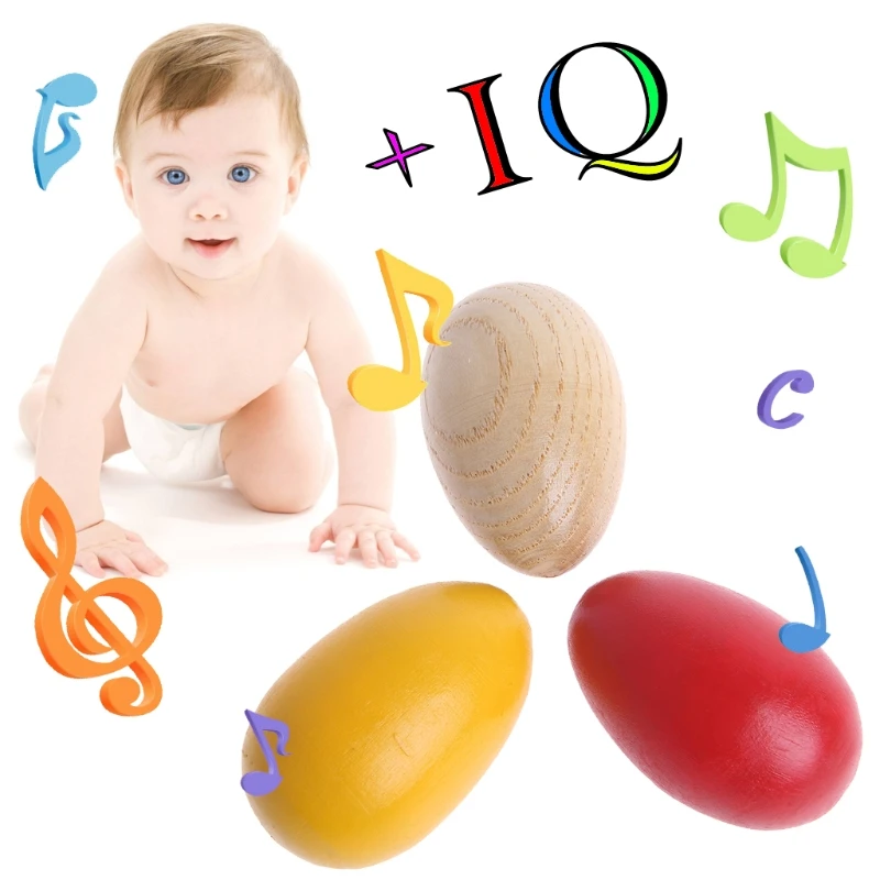 Wooden Percussion Musical Egg Maracas Shakers Children Kids font b Toys b font Fun Gifts TwFi