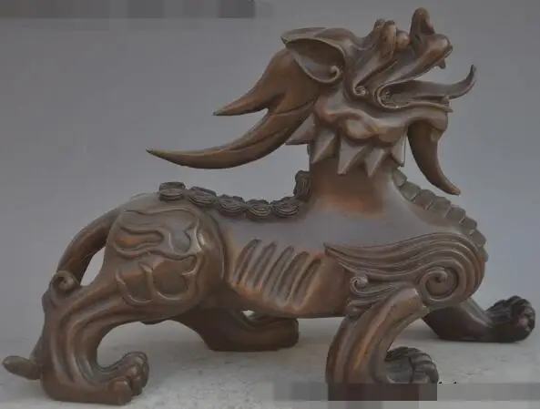 

S01855 13"Chinese fengshui Bronze evil spirit PiXiu Phylactery Guardian Beast Statue B0403