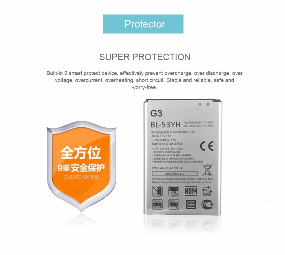 Mobile Phone Battery For LG G3 D855 D850 D858 D859 F460 VS985 BL53YH-picture (9)