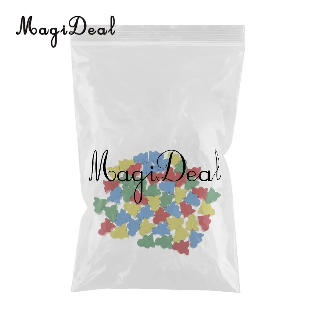MagiDeal Novelty 50Pcs Assorted Color Human Shape Wooden Chess for Kids Board Game Educational Toys Gifts 24 x 19 x 9 mm Multi