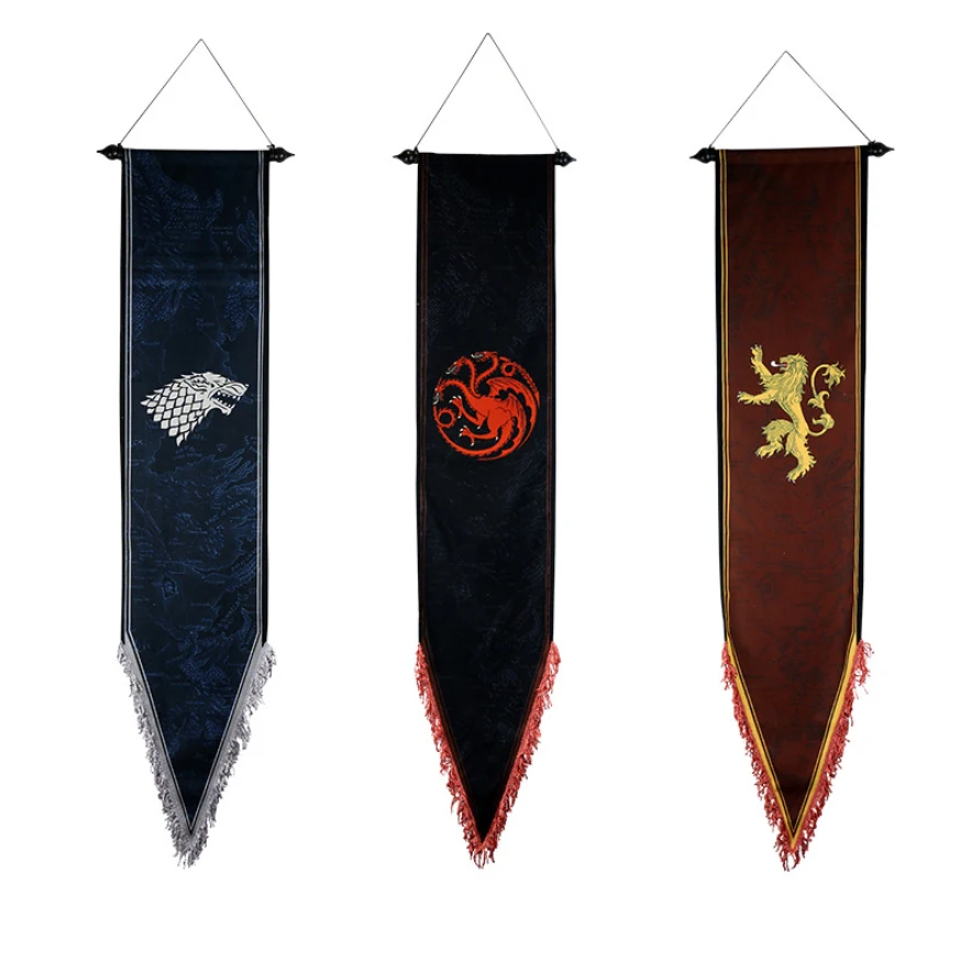 Игра престолов дом Старк Таргариен Ланнистер настенный свиток флаг баннер 34*168 см вентиляторы подарок домашний декор