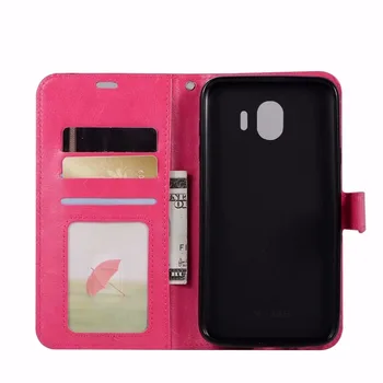 

10pcs/lot free shipping for Samsung J4 2018 Soft TPU + PU Leather Crazy Horse Wallet cover Case for Samsung J6 2018