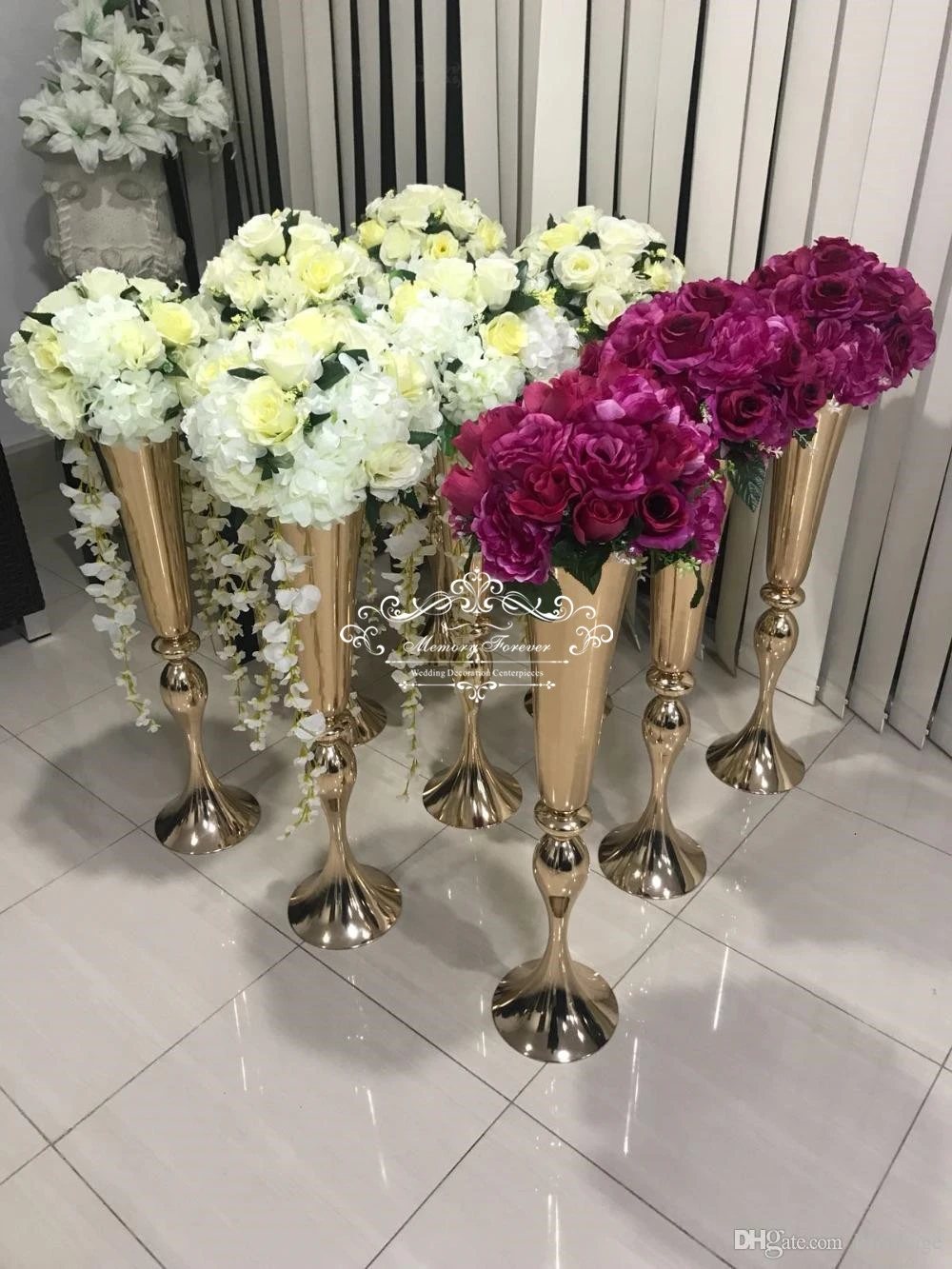 Grand Vase Centre De Table Mariage Grand Vase À Fleurs Doré Brillant De 75 Cm, Centre De Table, Support De  Fleurs, Décoration, Fournitures Pour Fête De Mariage - Partie Bricolage  Décorations - AliExpress