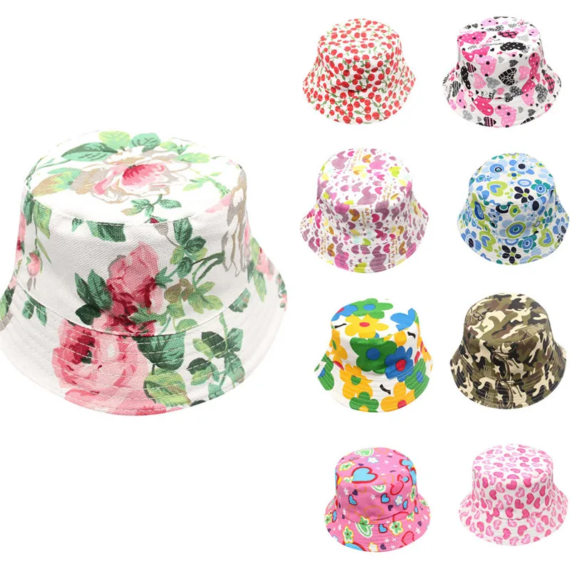 Free Size 9 Color Summer Baby Hats For Girls Boys Toddler Kids Baby Boys Girls Print Caps Sun Hat Baby Accessories M8Y11 #F